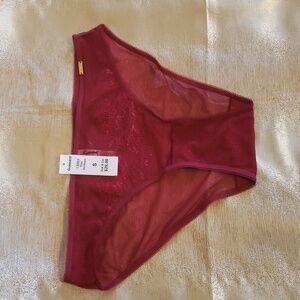NWT Gosaard Glossies Sheer Brief "Bordeaux" Size S